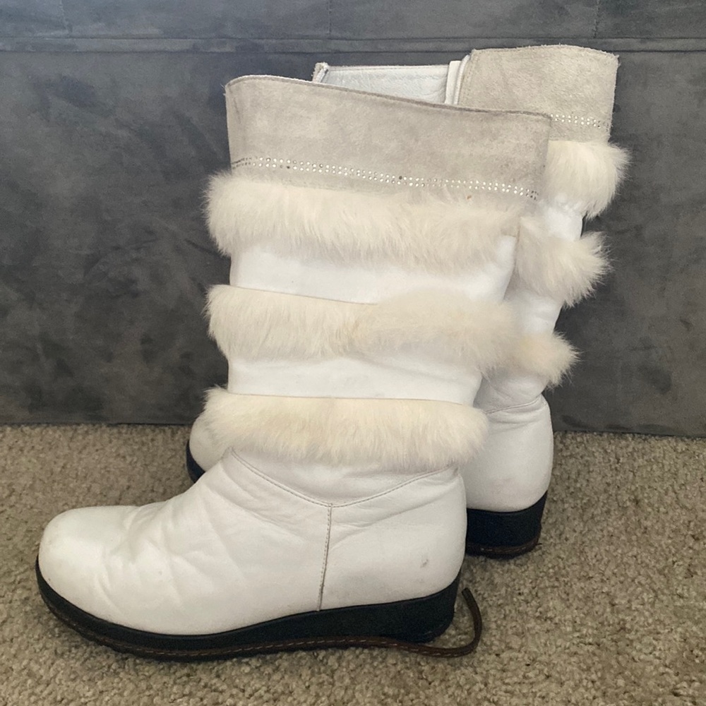 White fluffy boots